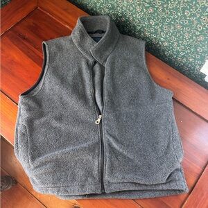Land’s End Gray Fleece Zip-Up Vest